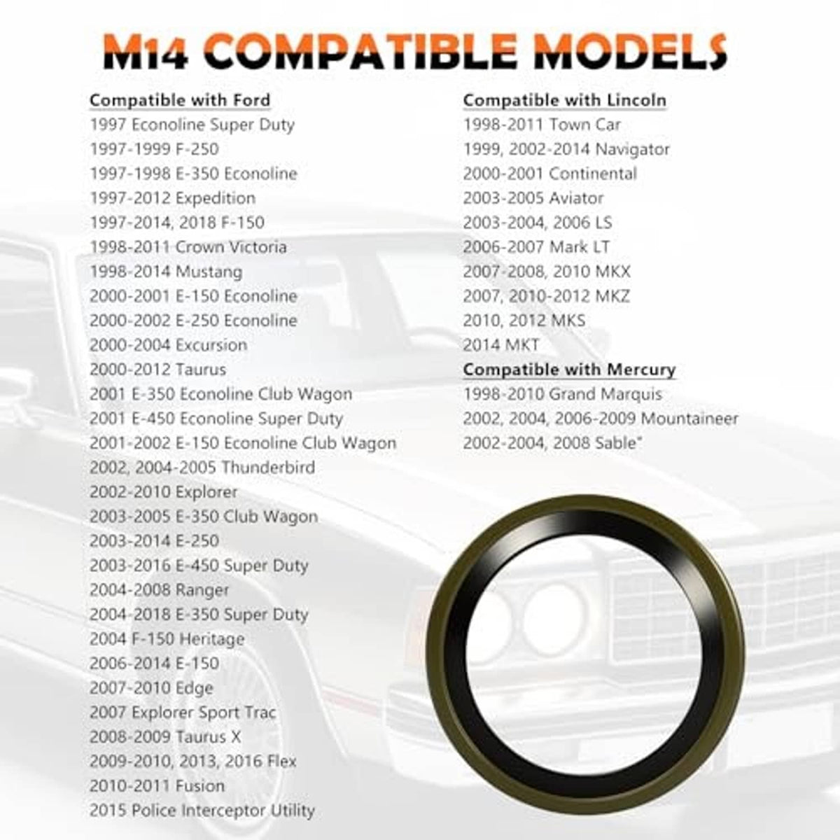 M14 oil drain plug gasket washer, round ring with metal crush insert