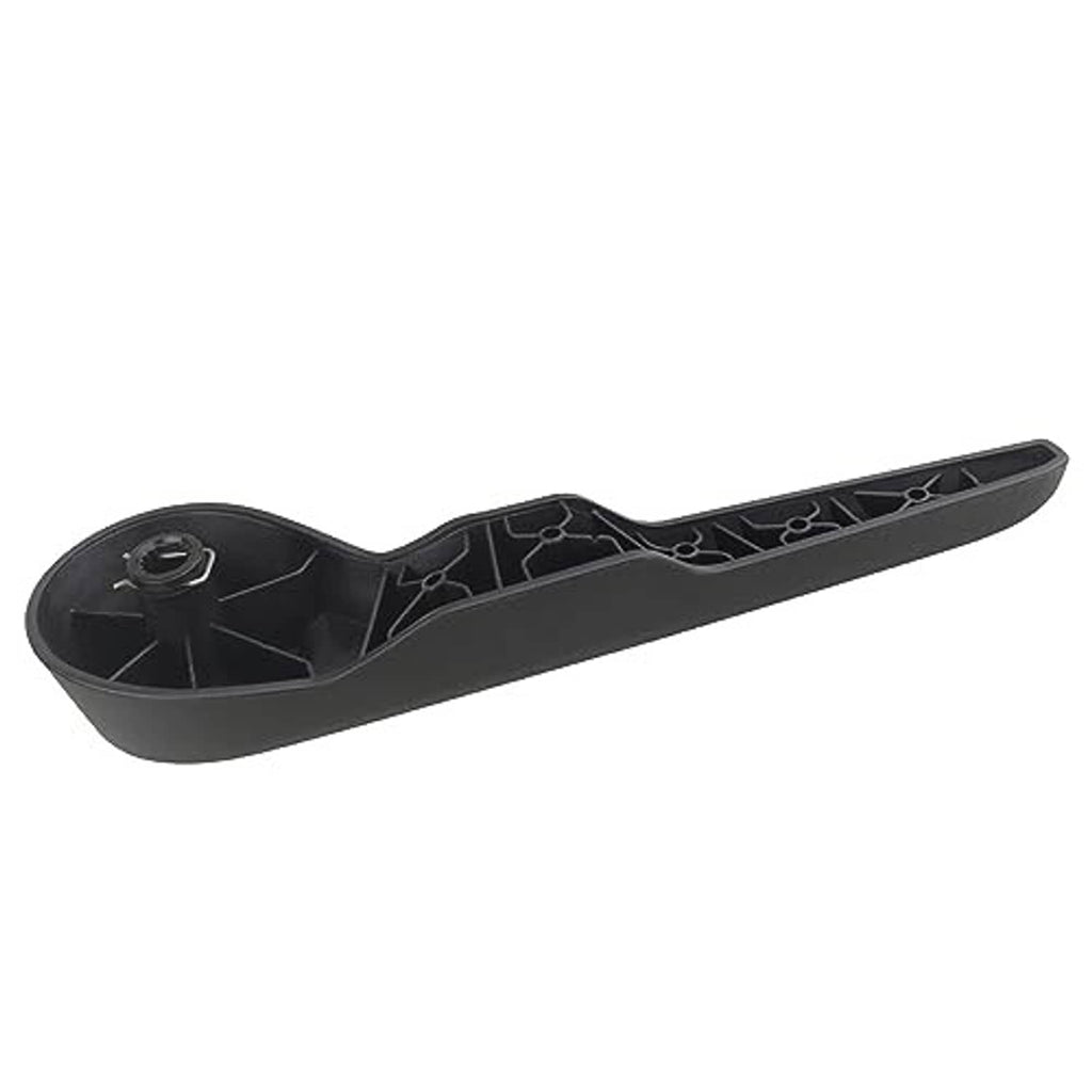 Seat recliner handle lever base, black plastic housing with central mounting screw hole