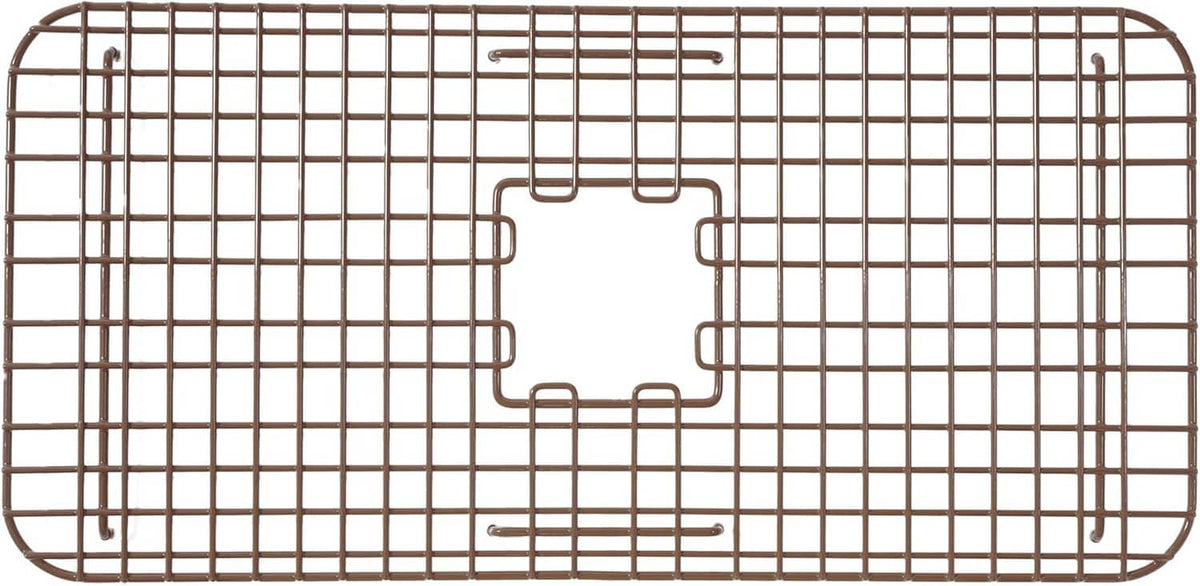 Antique brown kitchen sink bottom grid with open wire lattice and centered support