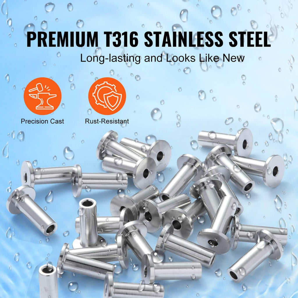 T316 stainless steel wire rope sleeves, visible cluster of metal protector parts