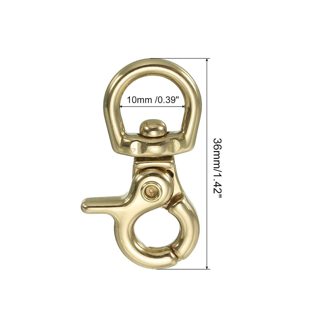 Brass lobster clasp keychain with 10mm top ring and 39mm length