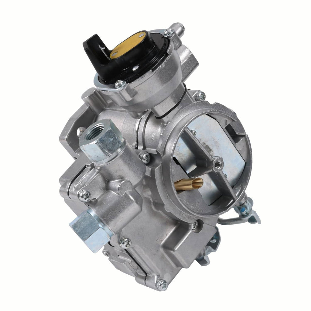 Marine carburetor with exposed throttle plate area and fuel/air connection ports