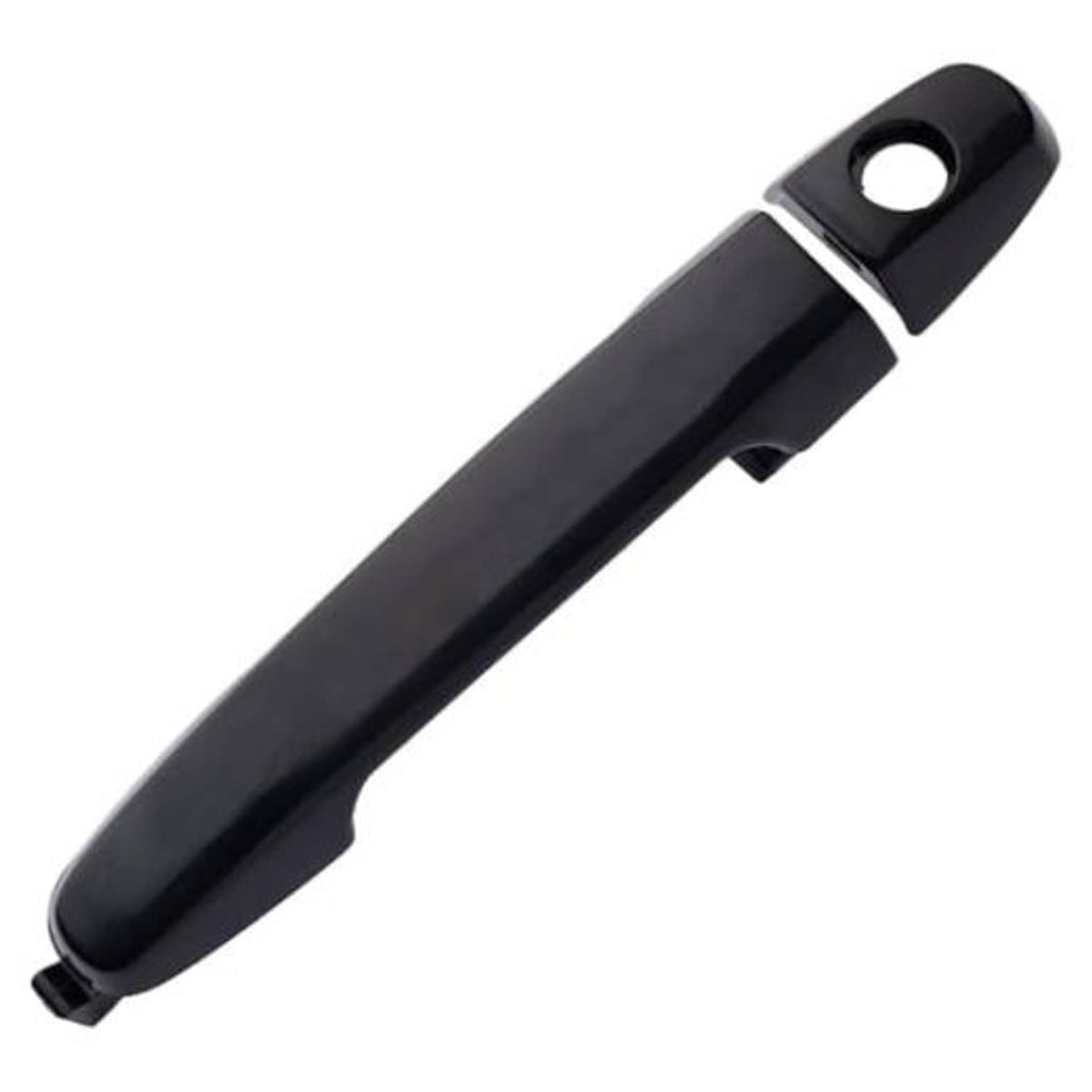 Front exterior door handle, dark black finish, with round keyhole opening