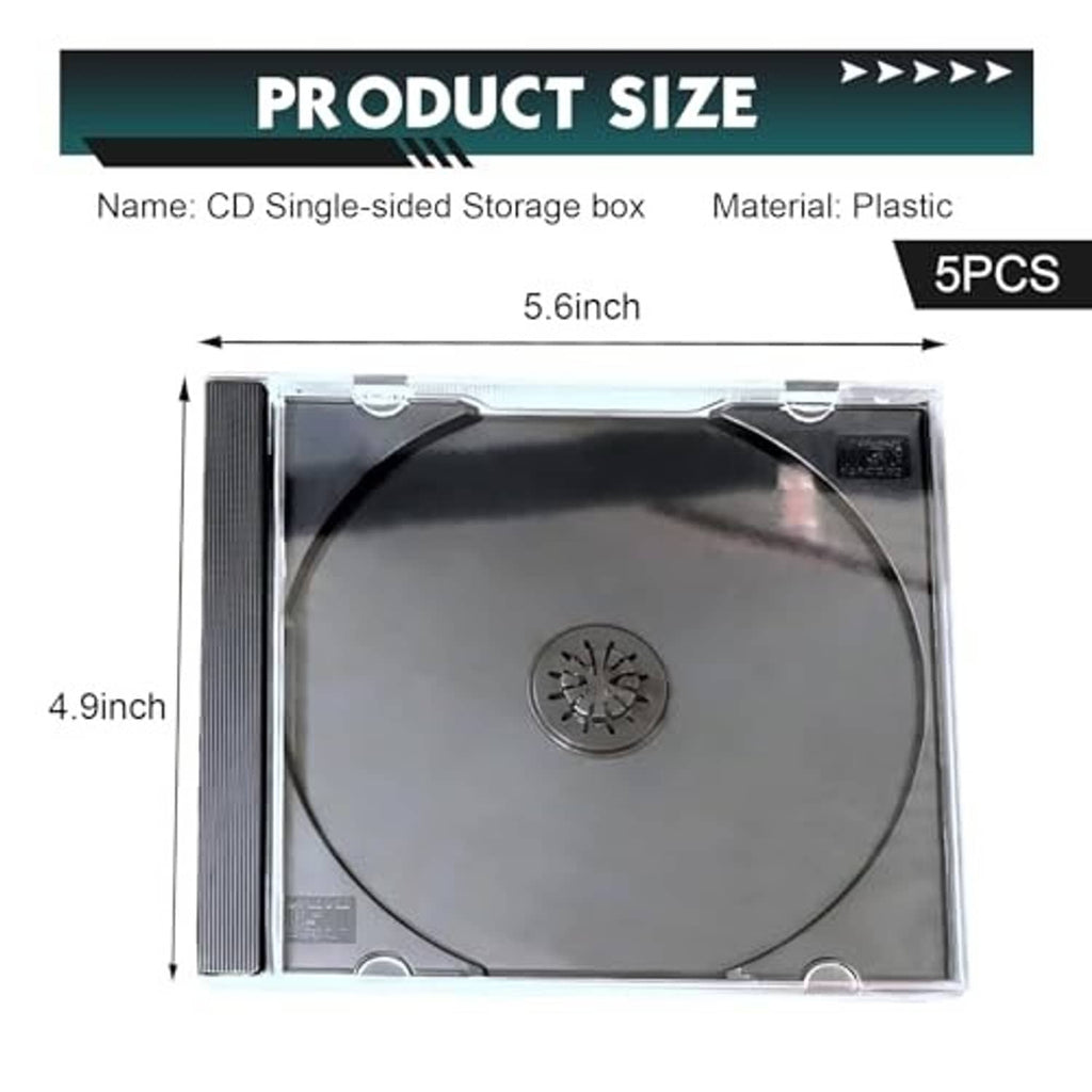 Single clear plastic CD jewel case with transparent front cover and disc tray