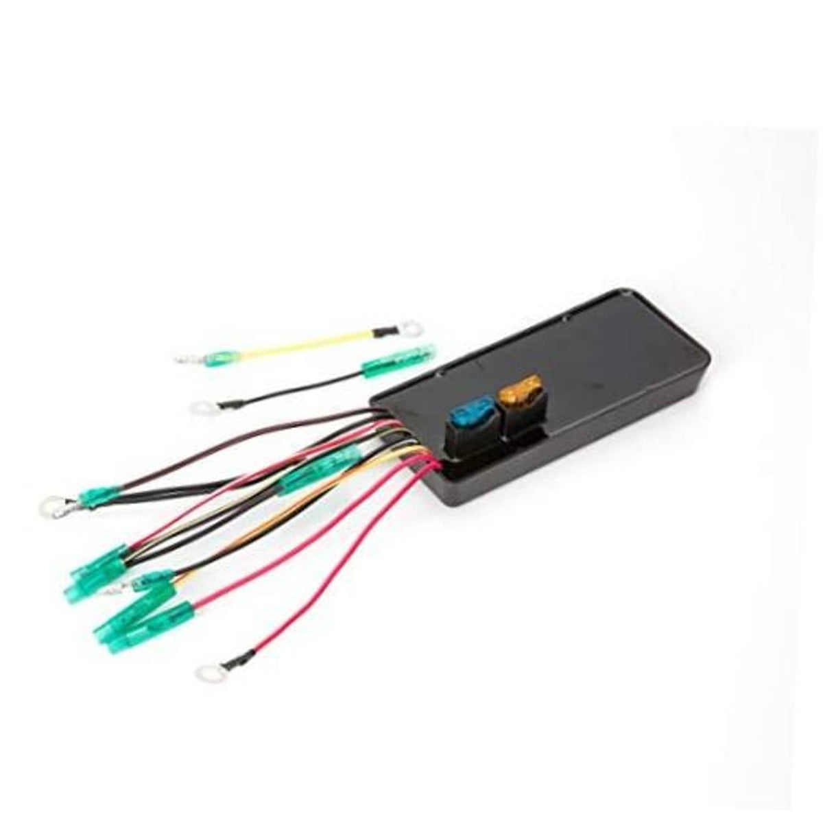 Jet ski CDI module with black housing and multicolor wire harness