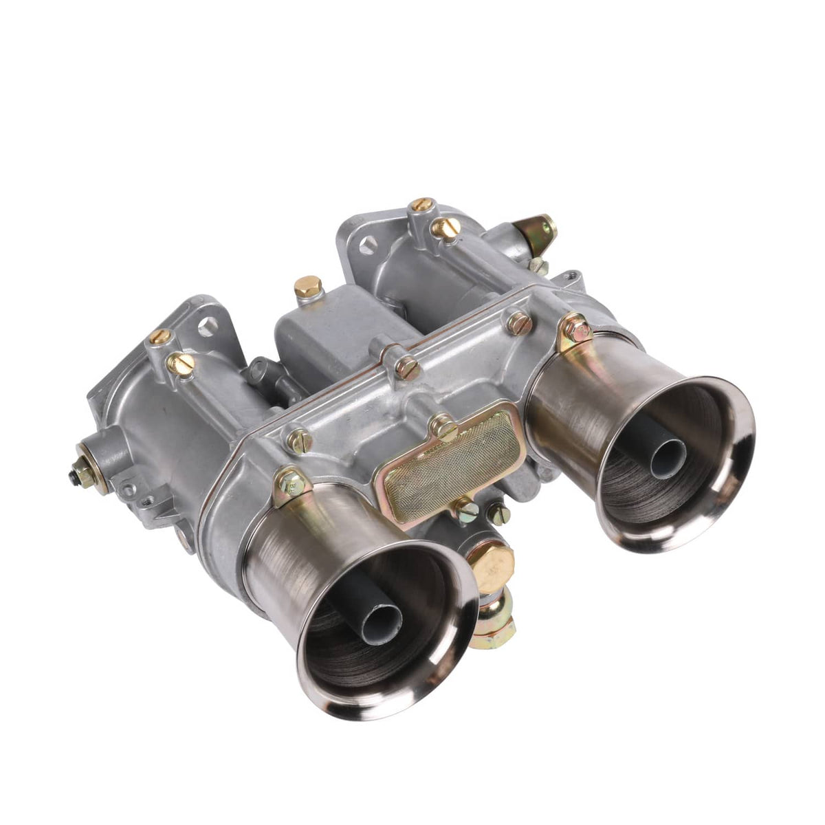Weber 48IDA carburetor assembly with twin throat ports and mounting hardware