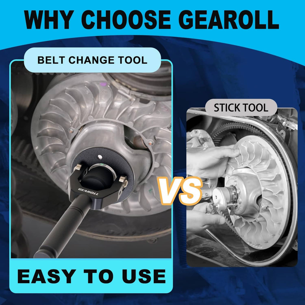 GEAROLL belt changing tool vs stick tool, easy-to-use design