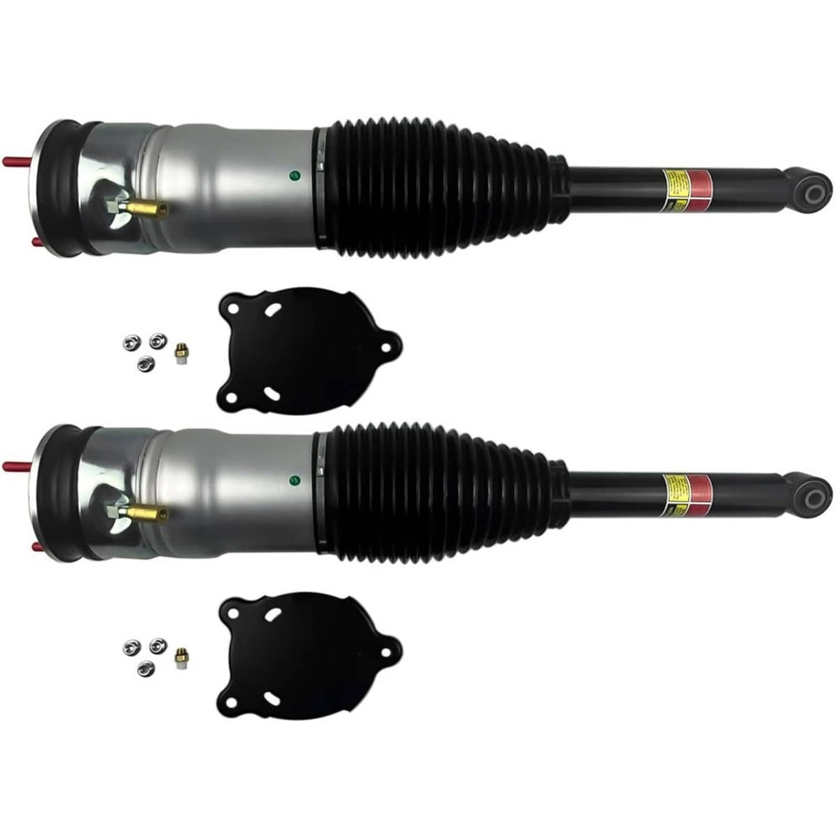 Rear air suspension shock strut set with two complete shocks and two rubber mounts