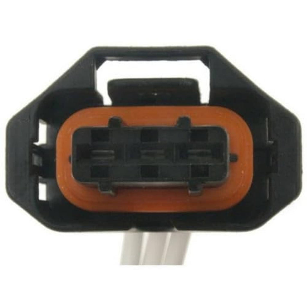 Cam sensor connector plug with orange insert and black housing, 2-row terminals