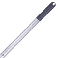 Gray anodized aluminum pool extension pole with angled end cap and textured grip