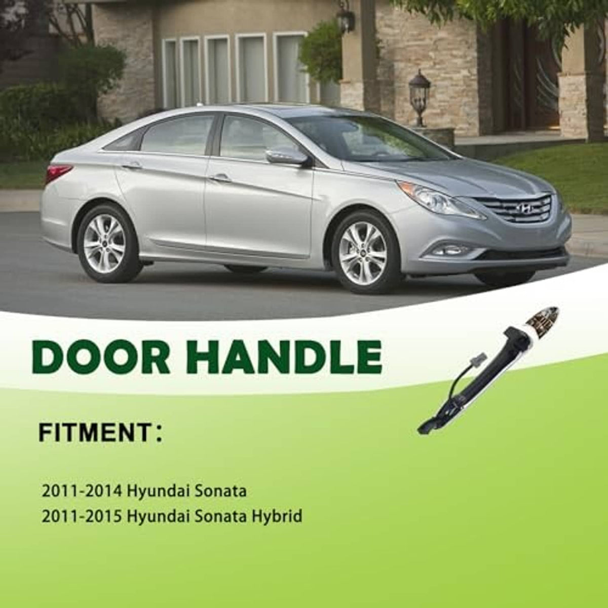 Chrome exterior door handle for car passenger side, with smart entry wiring