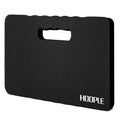 Black textured kneeling pad with center carry handle cutout and HOODPLE logo