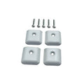 Aluminum flat end caps with mounting holes and screws, white set of 4