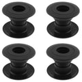 Black foosball rod bushing with wide base and central hole; 4-pack set