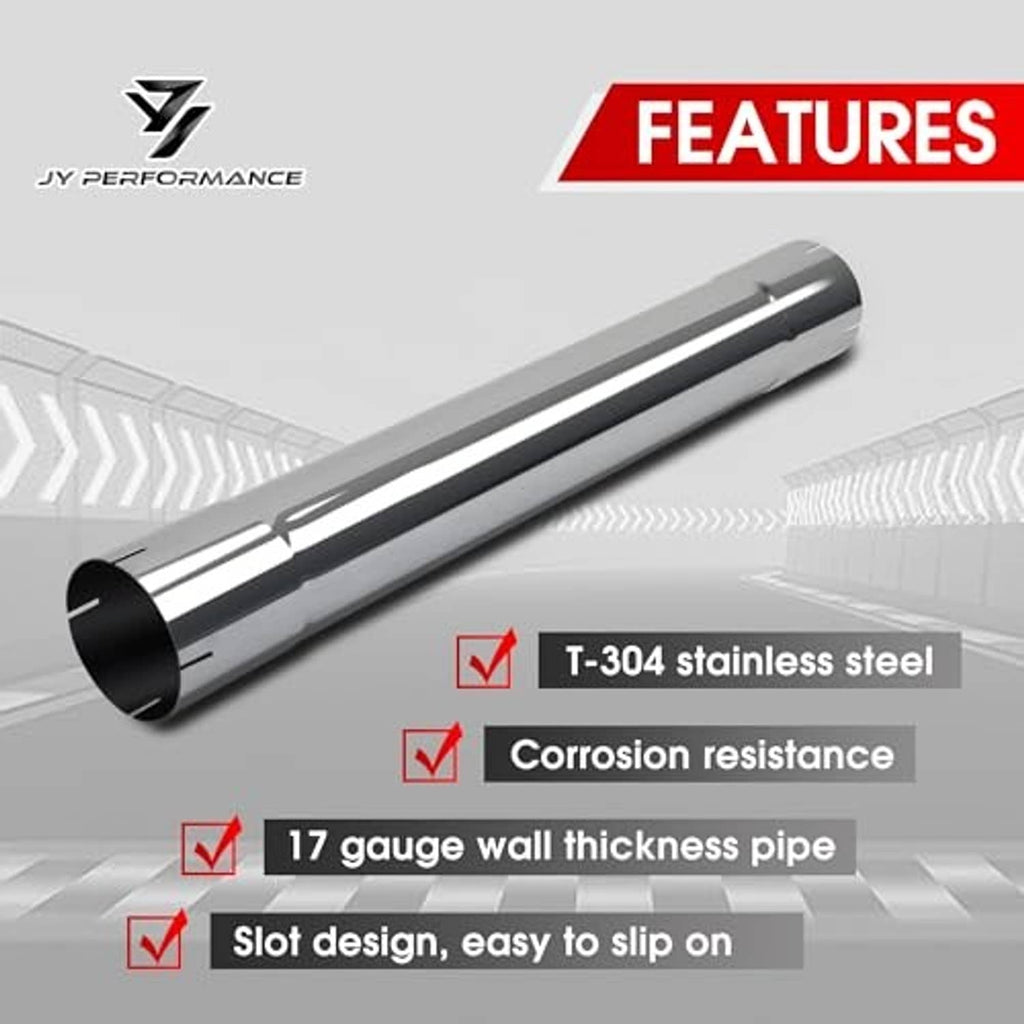 T304 stainless steel muffler replacement pipe with slot design and black end
