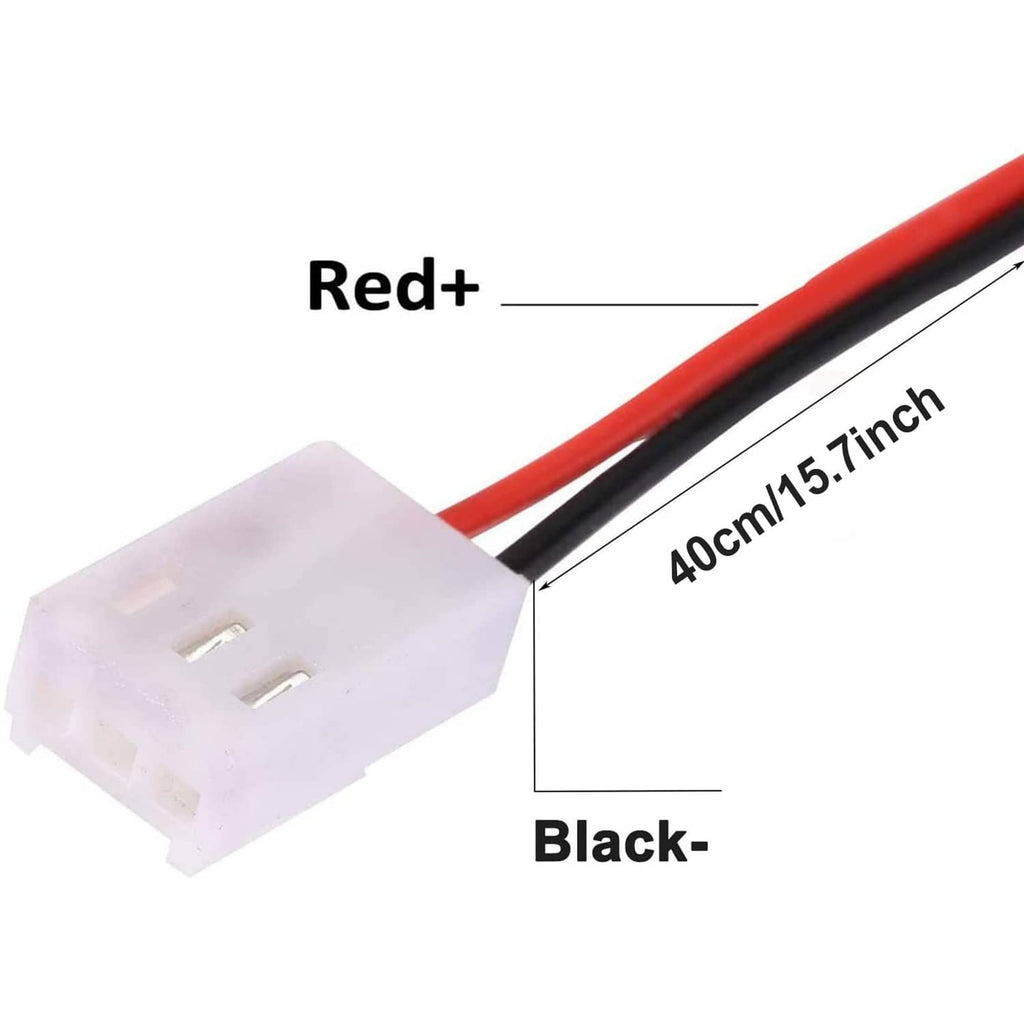 White 3-pin connector plug with red and black wires