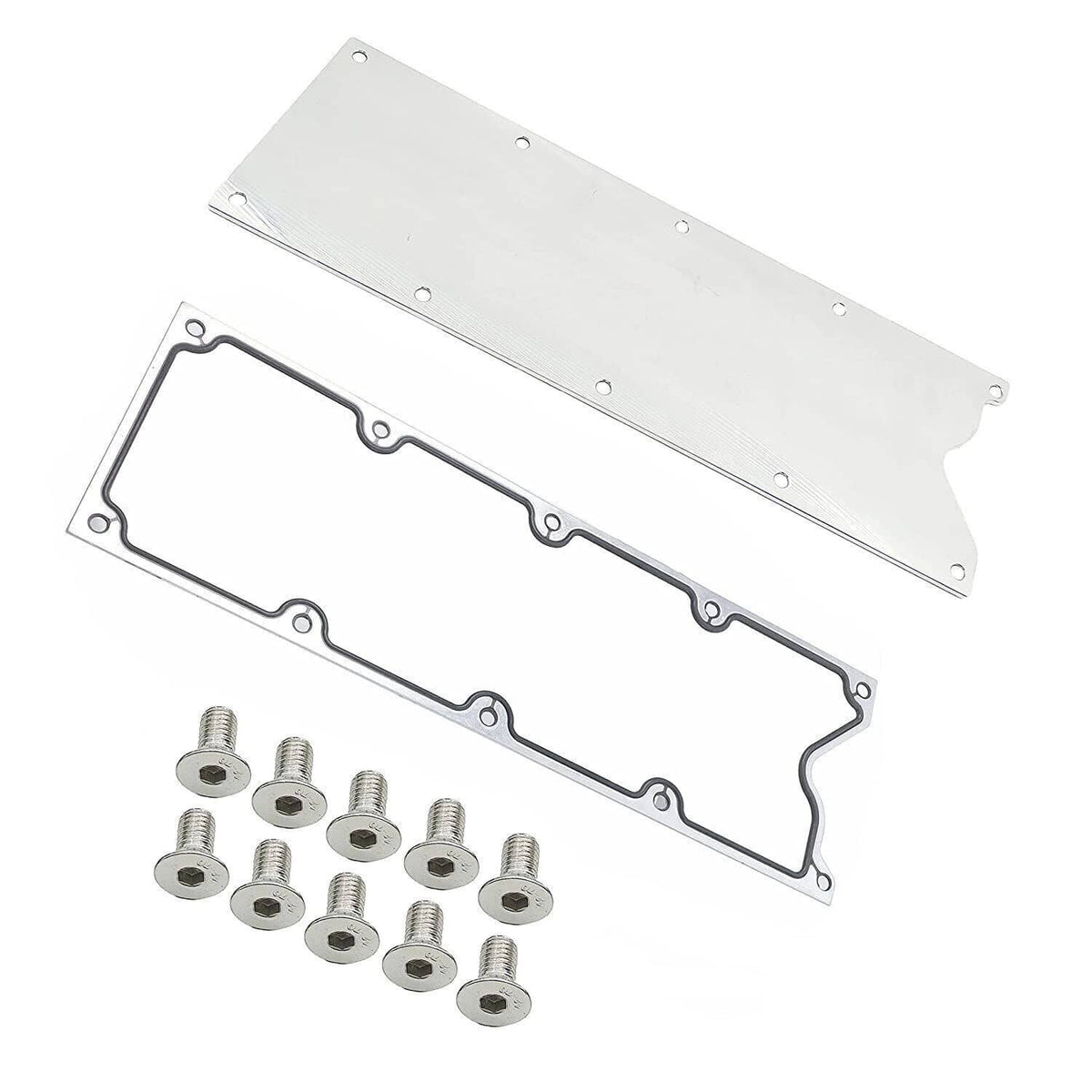 Aluminum valley cover plate, gasket, and stainless bolts set