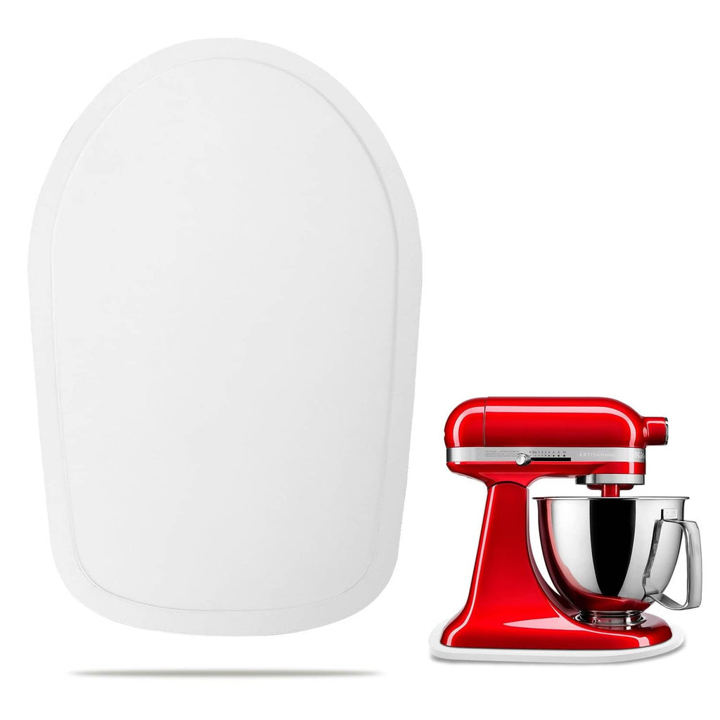 White oval mixer tilt-head slider accessory with red stand mixer