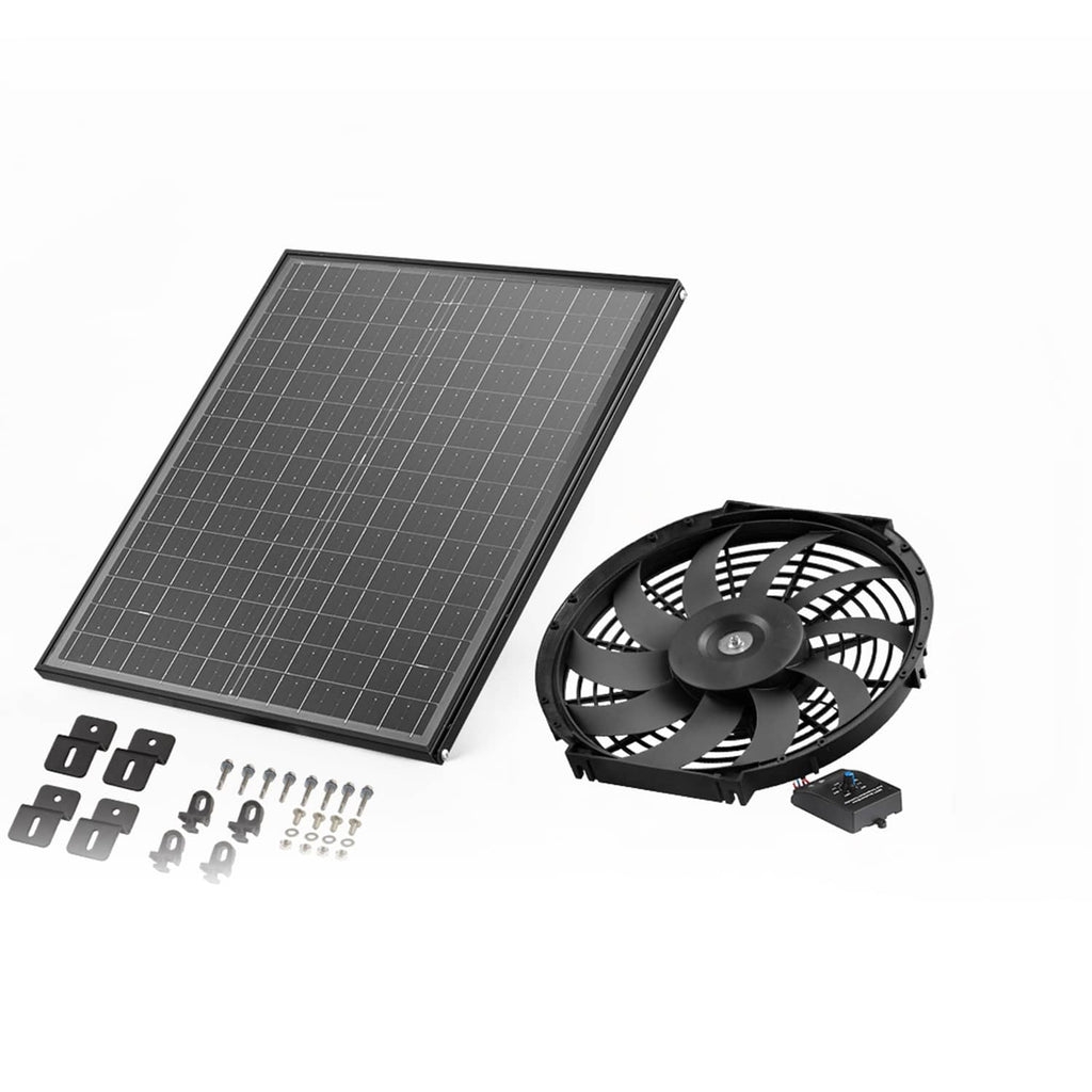 12 in gable mount attic exhaust fan kit with fan, solar panel, and hardware