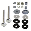 Residential diving board mounting kit set: stainless screws, nuts, washers, and black/gray gaskets