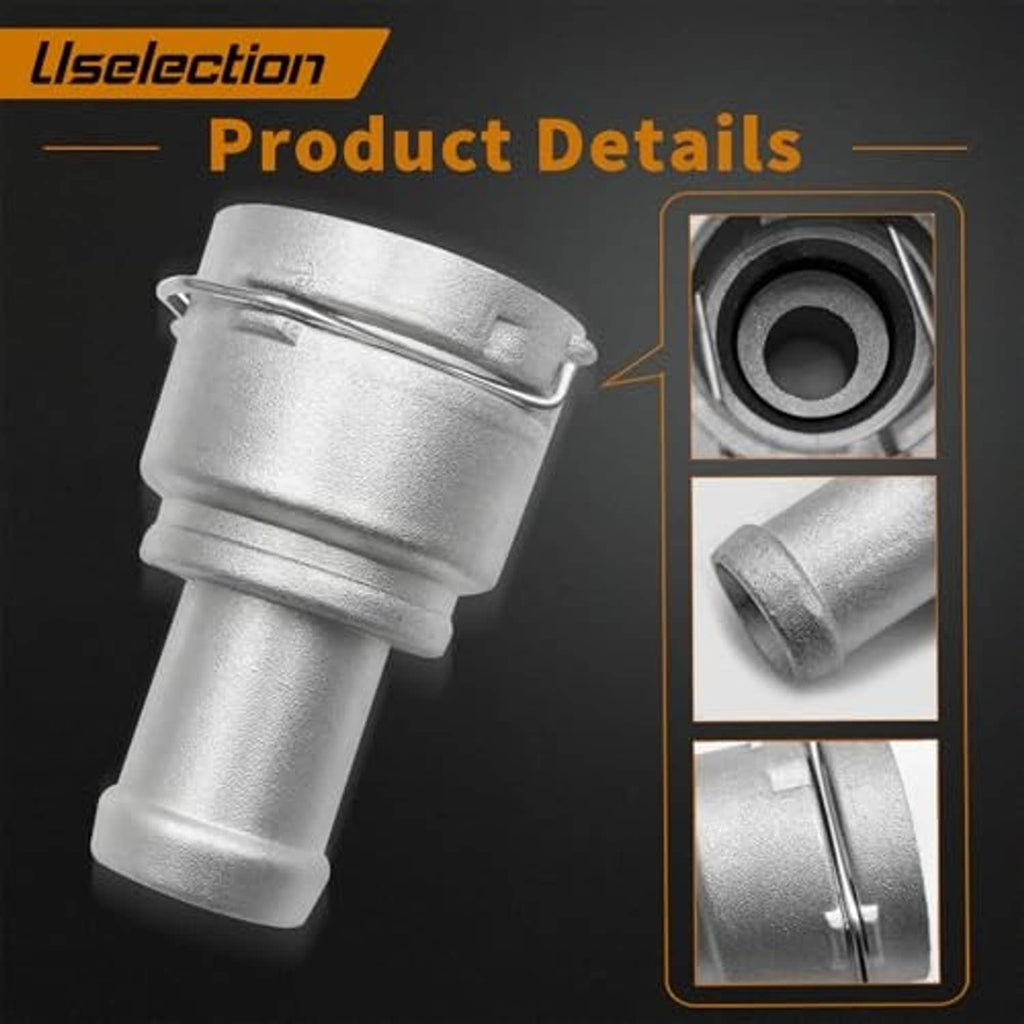Aluminum quick connector cooling hose flange, silver, with side latch and inner seal