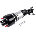 Front left air suspension strut with black sleeve and silver cylinder, includes fittings