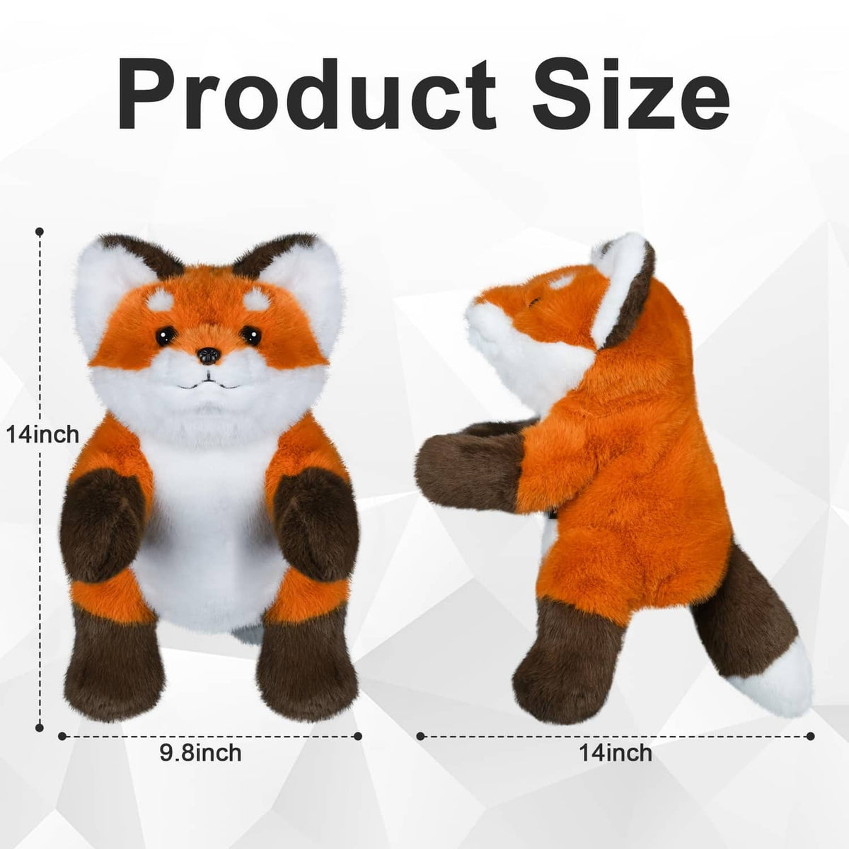 Orange and white plush fox driver headcover with brown paws and ears