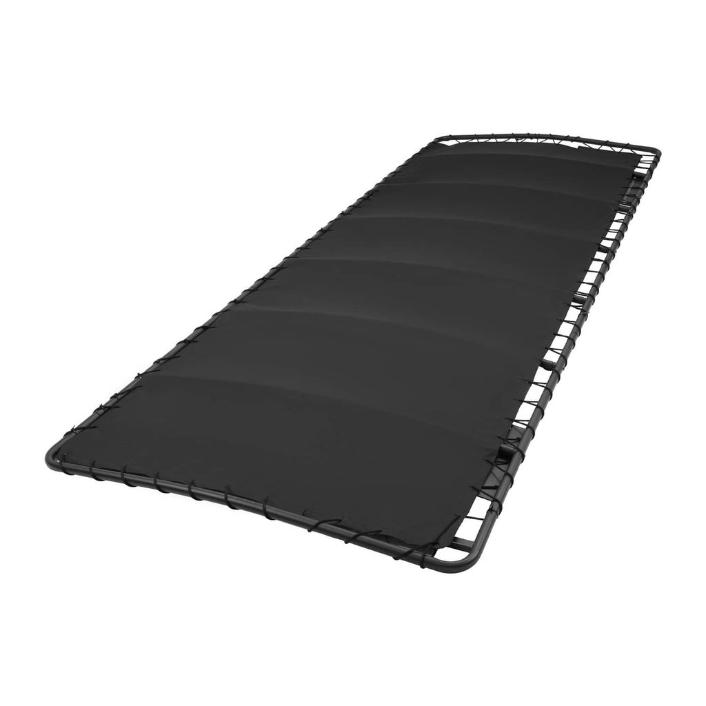 Black bimini-style golf cart roof top canopy on metal support frame.