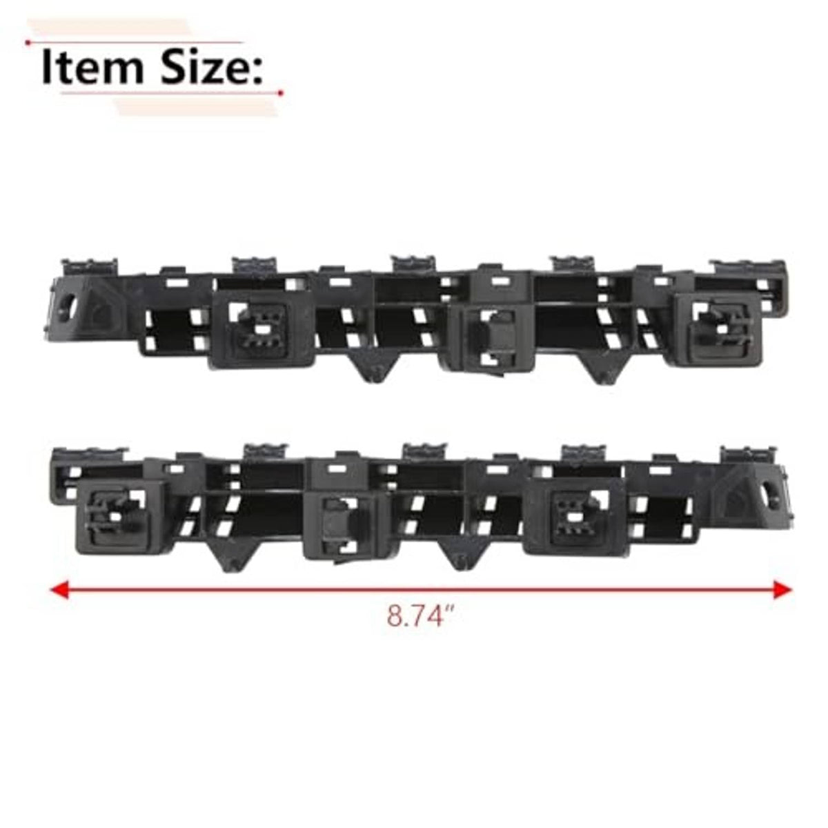 Black bumper bracket crossbar with three mounting openings, hardware-ready