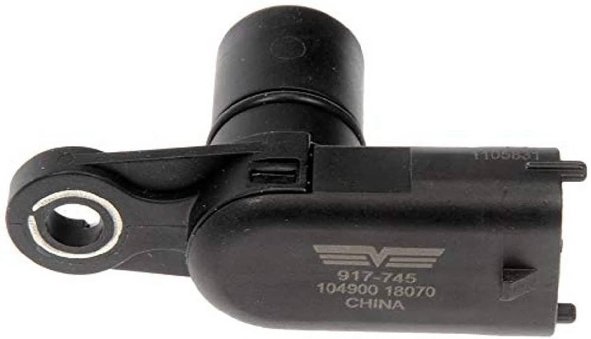 Engine camshaft position sensor, black body with stamped markings and side electrical pins