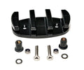 Black zigzag cleat base with stainless screws, well nuts, and washers for mounting