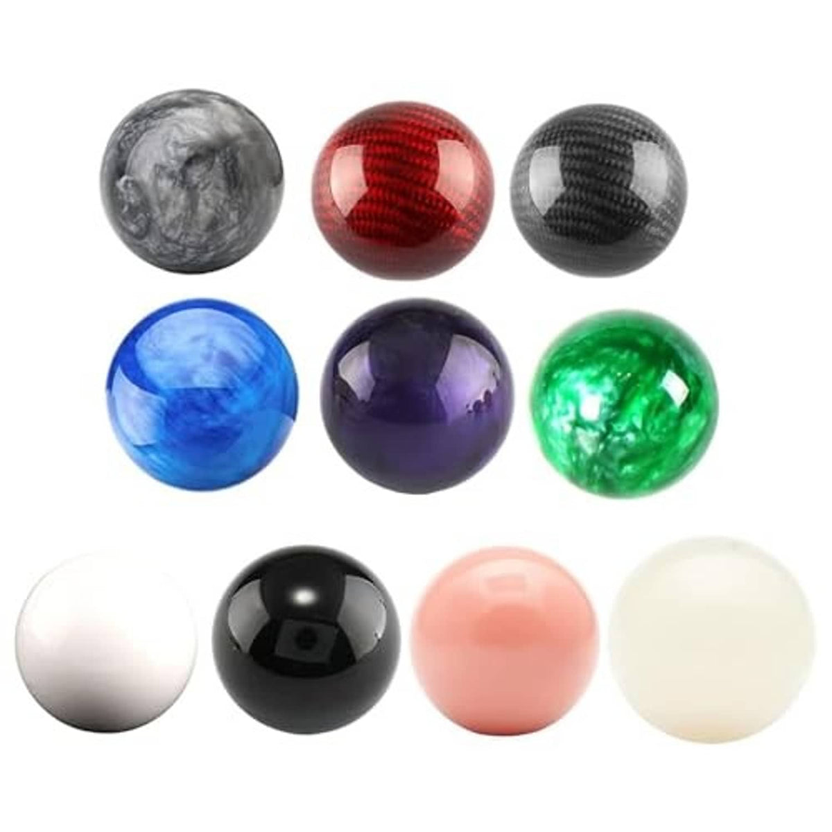 Round ball shift knob color options, including white and other colored knobs