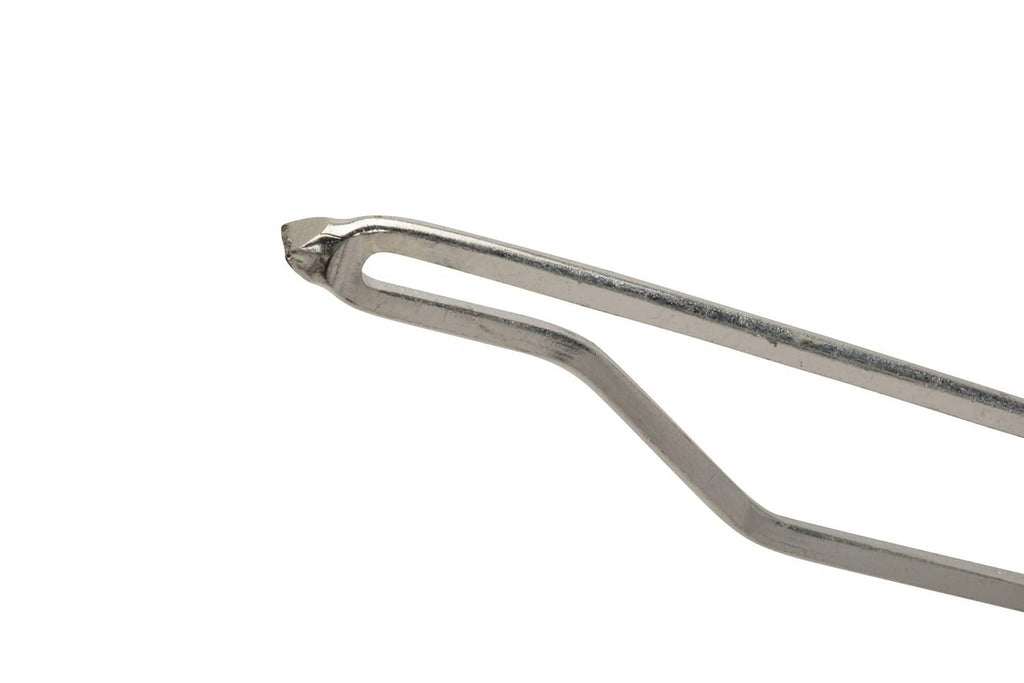 Replacement soldering gun tip, close-up of metal prong end