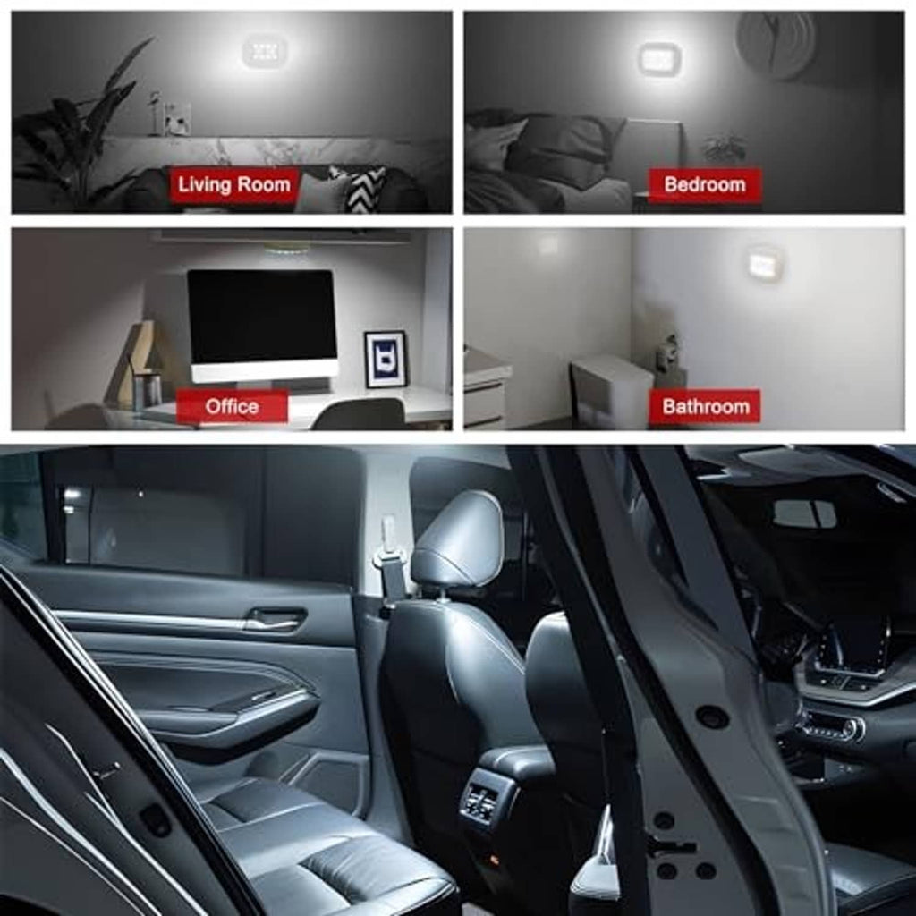 Dome LED car ceiling light switched on inside the vehicle cabin