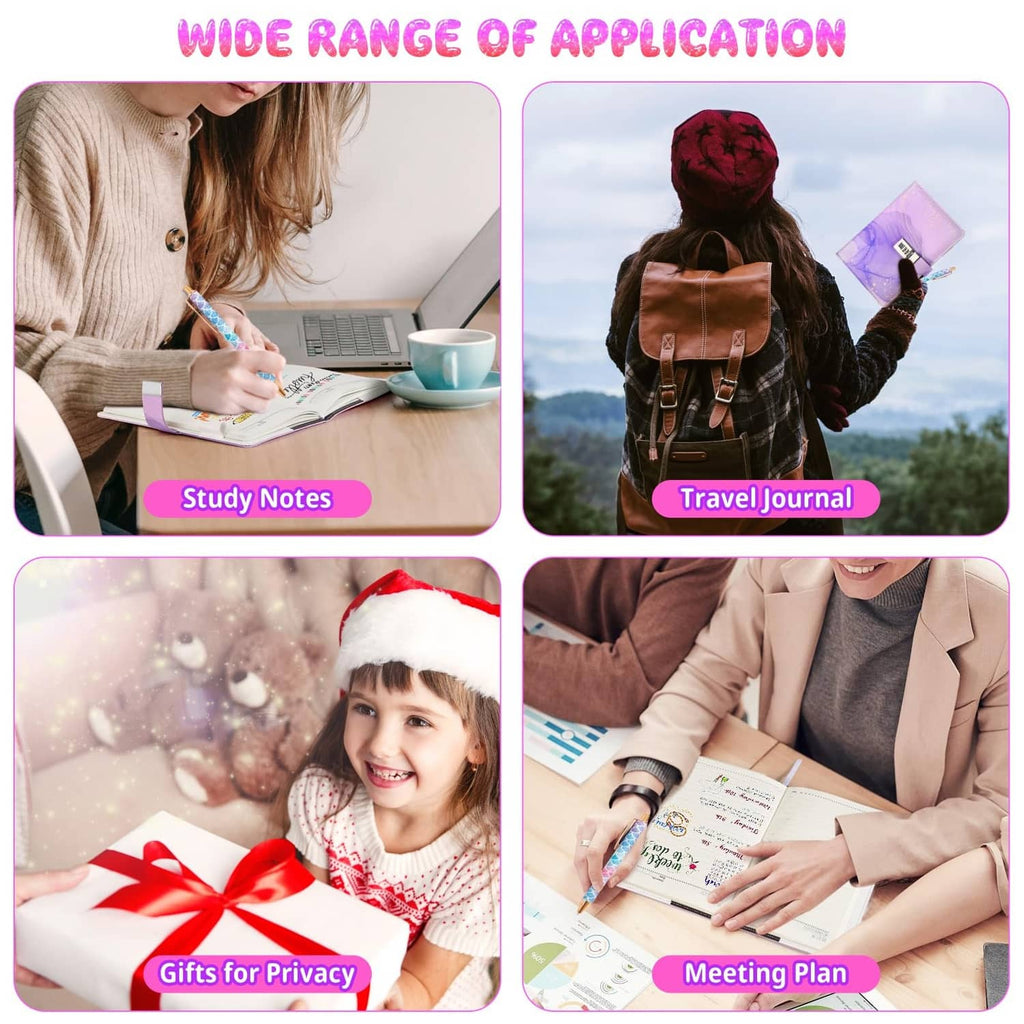 Purple diary for study notes, travel journaling, privacy gifts, and meeting plans