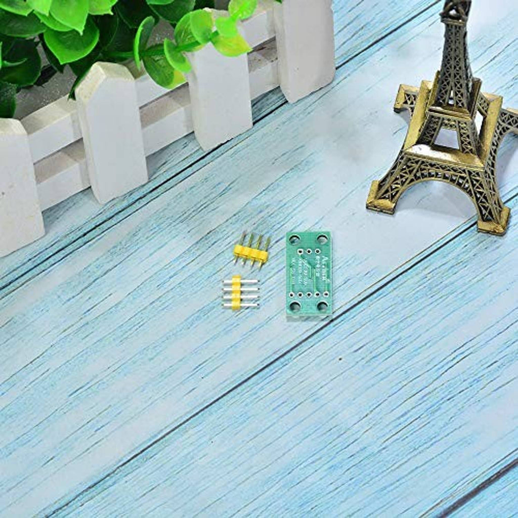 Green PCB digital potentiometer module kit with yellow pin headers and solder pins