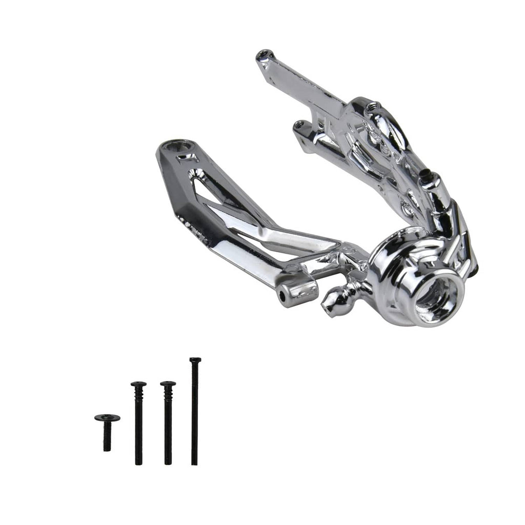 Silver RC car rear rocker arm components, two metal arms with screws and plate