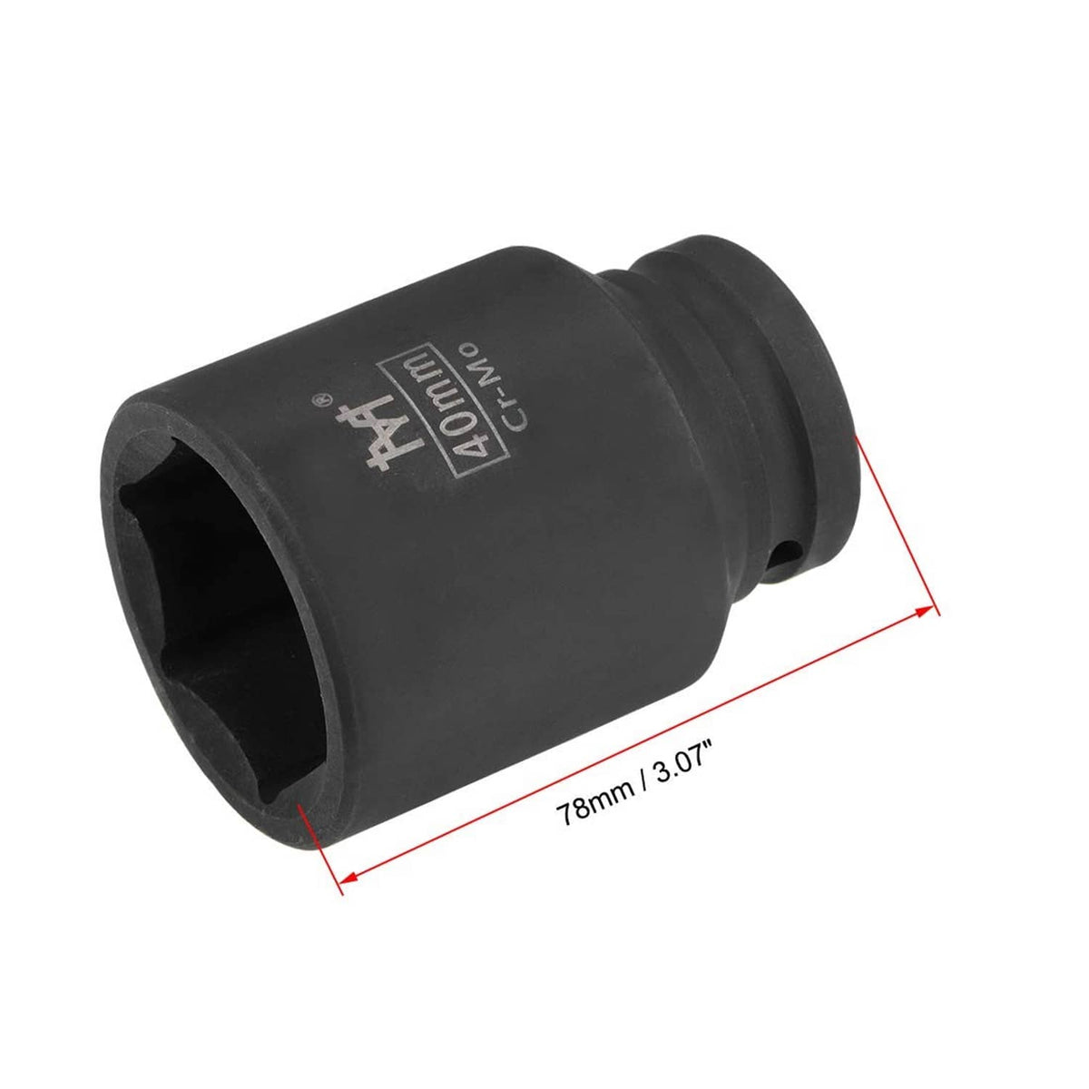 3/4-inch drive deep impact socket, 40mm size, 6-point; 78mm length