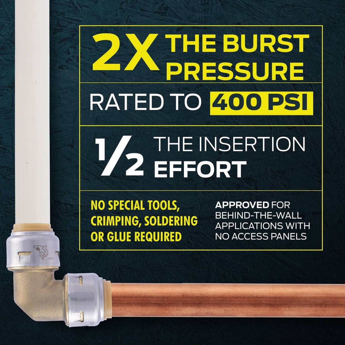Brass push-to-connect reducing coupling with silver body and two push-in ends