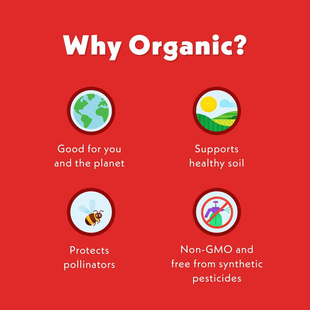 Organic coconut melts benefits graphic: supports healthy soil and non-GMO verified