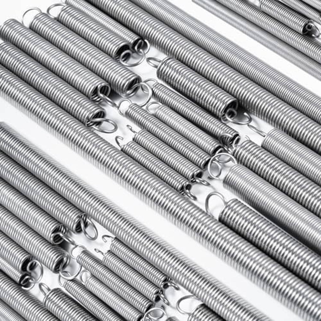 Bundle of stainless steel extension springs with metal loop end hooks
