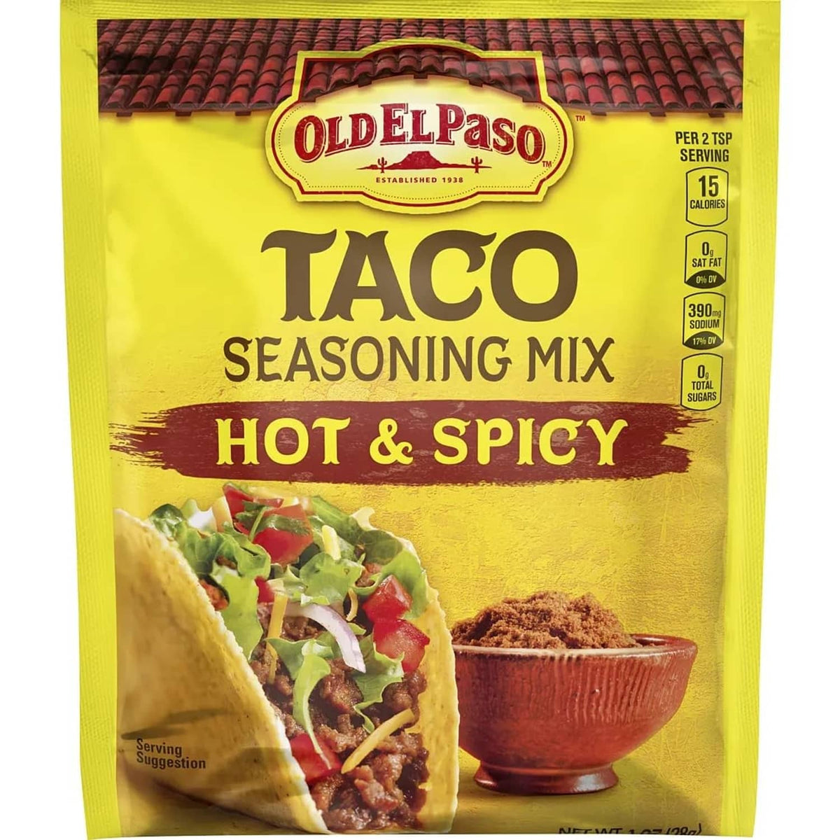 Old El Paso hot & spicy taco seasoning mix pouch, 1 oz package