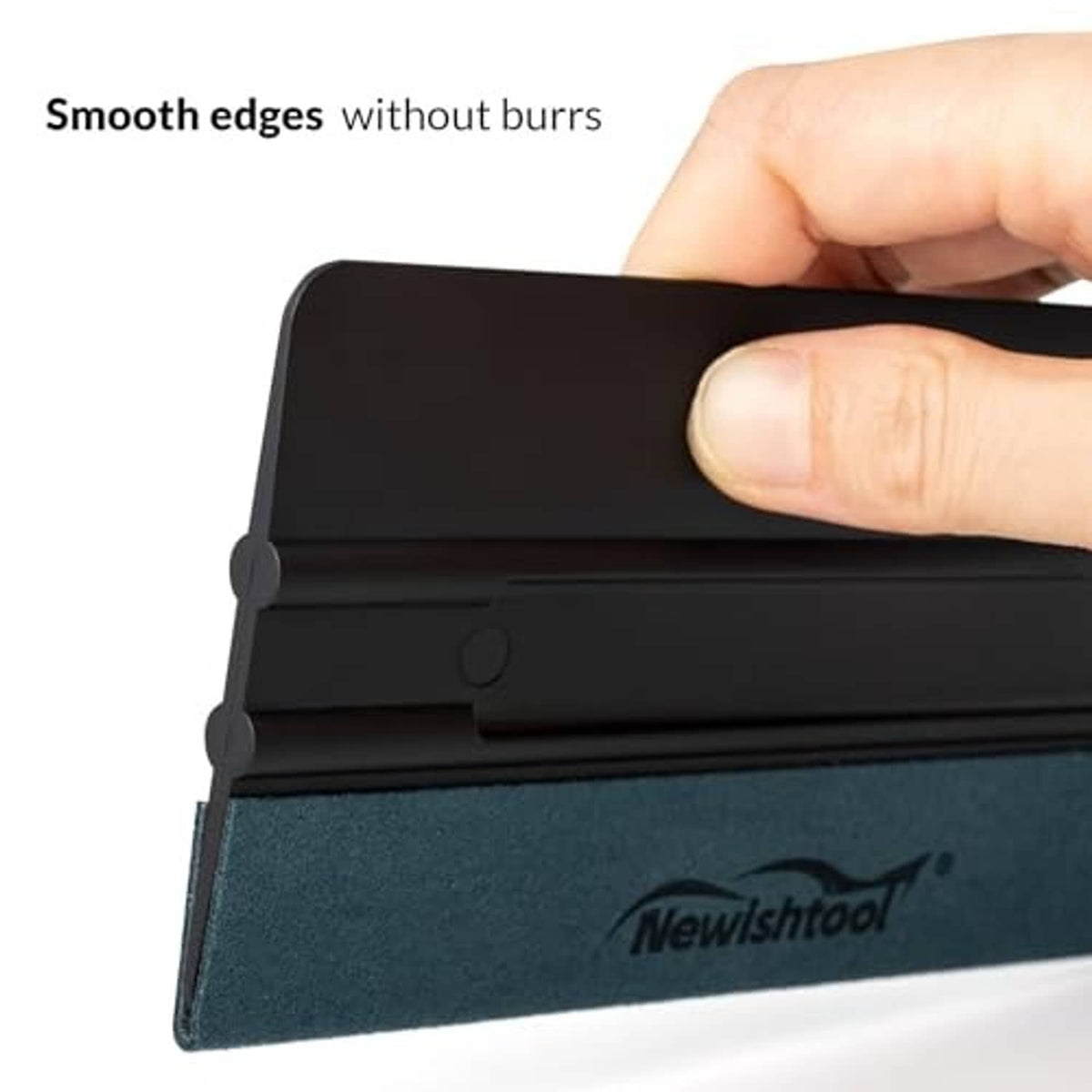 Black vinyl wrap squeegee with felt pad, smooth edges for burr-free pressing