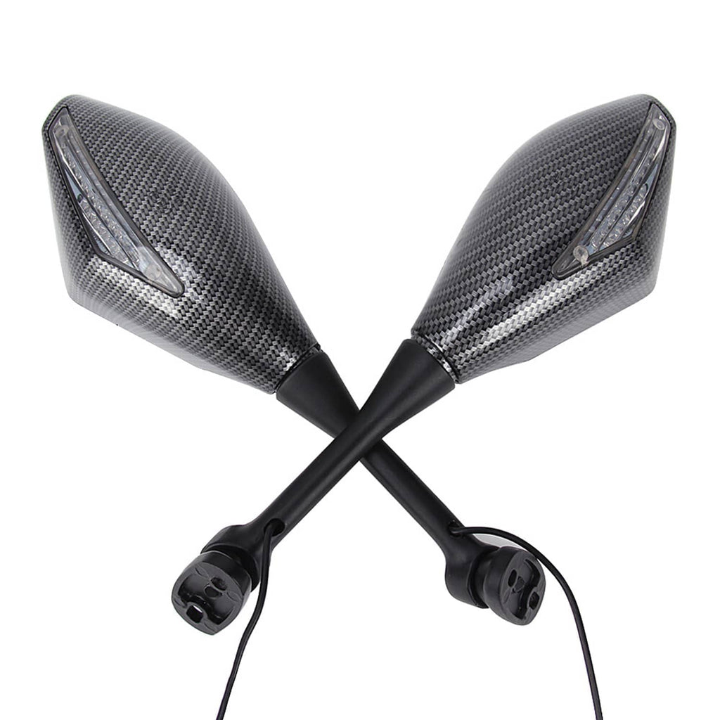 LED turn signal integrated rearview mirrors with textured gray housings and clear signal lens