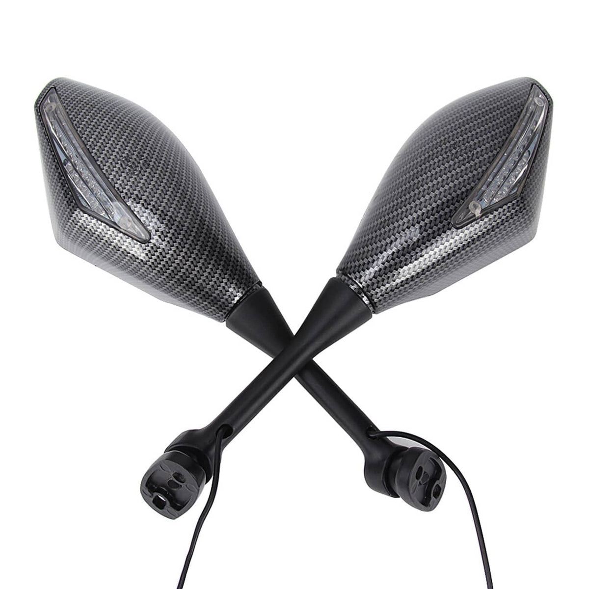 LED turn signal integrated rearview mirrors with textured gray housings and clear signal lens
