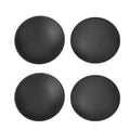Set of 4 black speaker dust cap domes, round flat-top covers