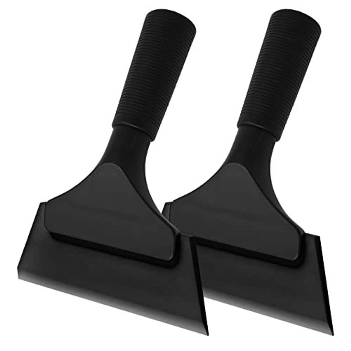 Black dual-edge rubber squeegee tool with two curved rubber blades and handles