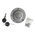 Fuel tank cap cover, round metal with pull slot, includes keys and hardware