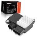 Radiator fan control module with black housing and aluminum cooling fins