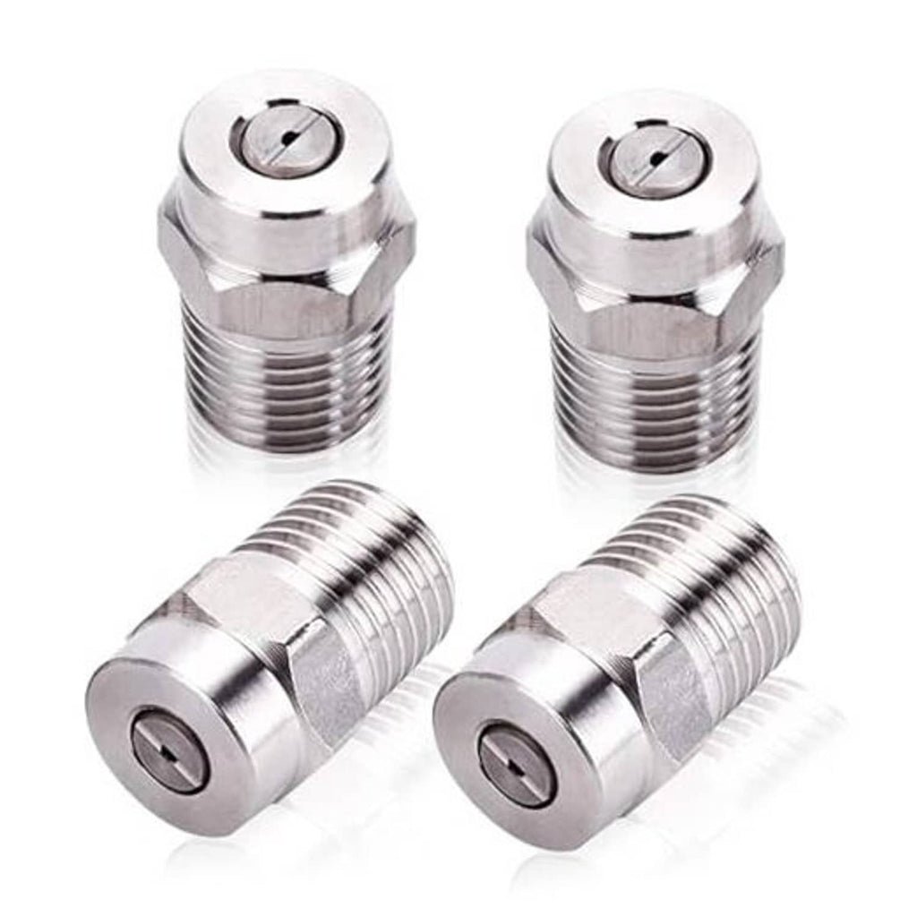 Stainless steel threaded pressure washer spray nozzle tips, metal hex head and outlet